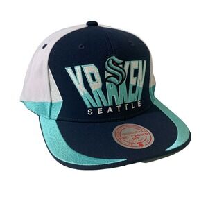 Mitchell & Ness Seattle Kraken NHL Retrodome Adjustable Snapback Hat Cap OSFM